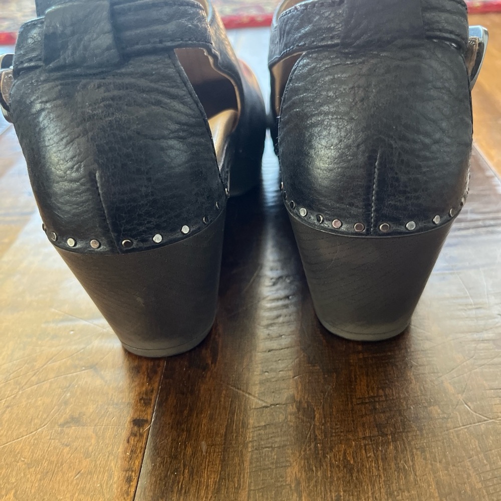 Dansko Sassy black nubuck leather clogs with studded details EU 38 US 8 - Picture 5 of 6